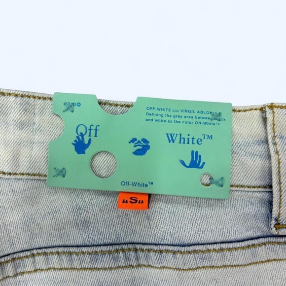 Off White 2013 "Main Label" Graffiti Light Wash Denim Pants - Picture 5 of 8
